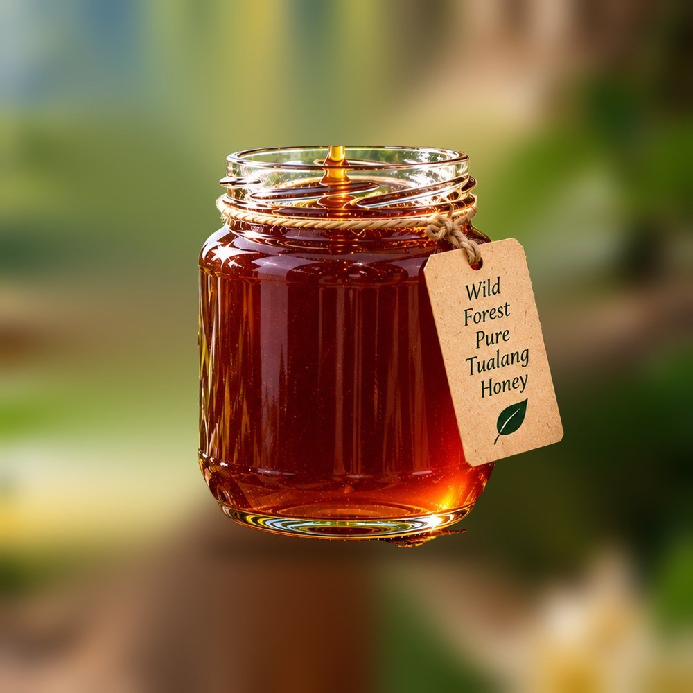 Tualang honey jar with Wild Forest Pure Tualang tag
