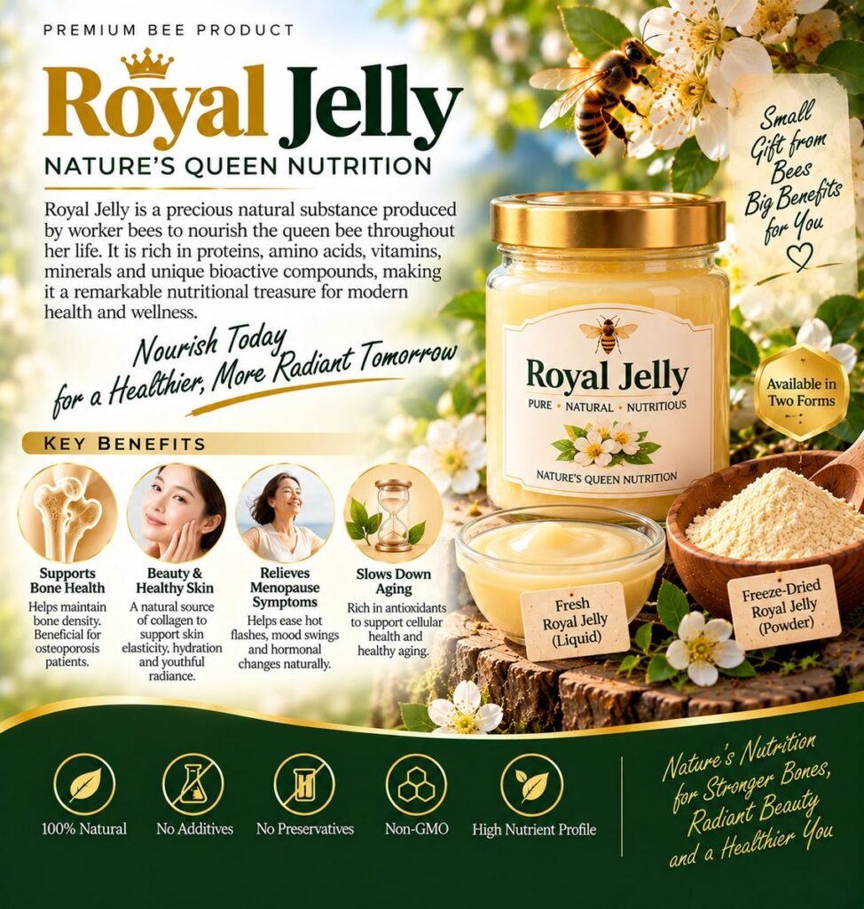 Hebamed royal jelly, fresh and freeze-dried