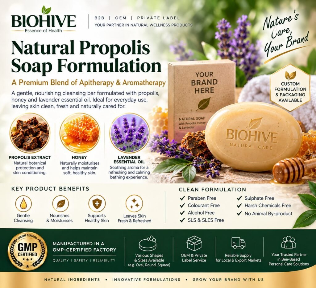 OEM natural propolis soap bar formulation