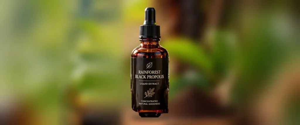 Rainforest black propolis liquid extract dropper bottle